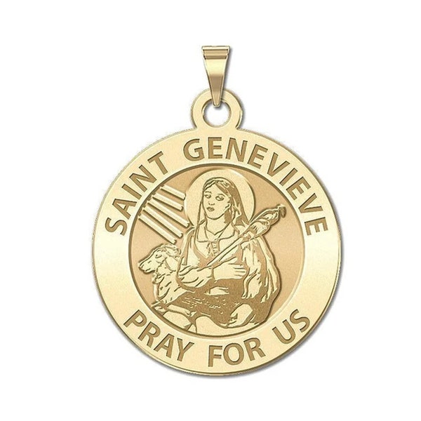 Saint Genevieve Round Religious Medal