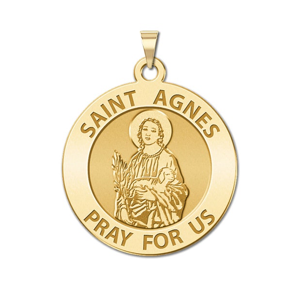 Saint Agnes of Rome Round Religious Medal