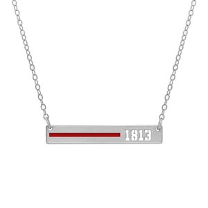 Dunne ketting met rode lijn • Ketting brandweervrouw • Cadeau voor vrouw brandweervrouw • Ketting met dunne rode lijn • Ketting brandweerman