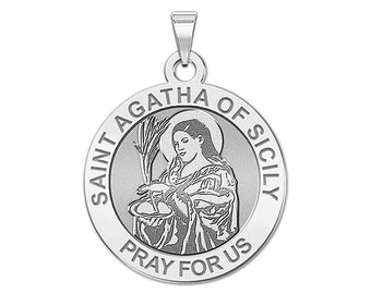 Medalla religiosa redonda de Santa Águeda de Sicilia