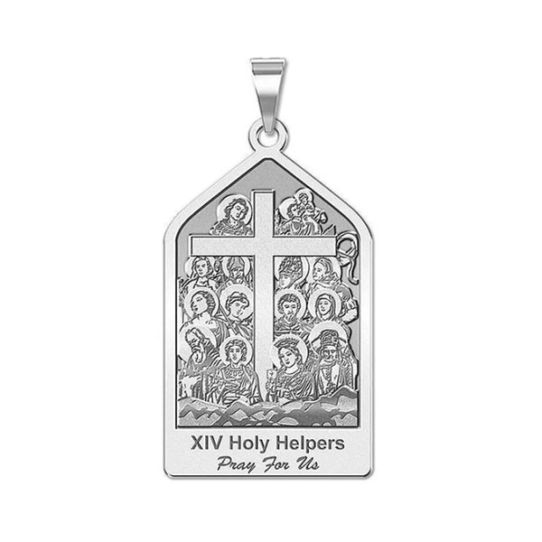 The 14 Holy Helpers Pentagon Shaped Religious Medal