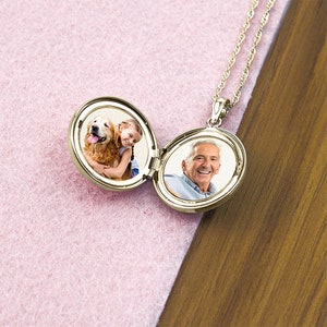 14K Solid Gold Round Photo Locket