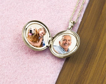 14K Solid Gold Round Photo Locket