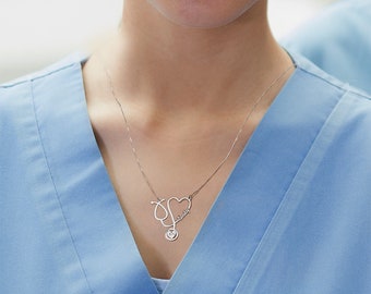 Nurse Gifts • Stethoscope Necklace • Nurse Gift • Nurse Necklace for Women • Nurse Necklace Gift • Nurse Personalized Necklace