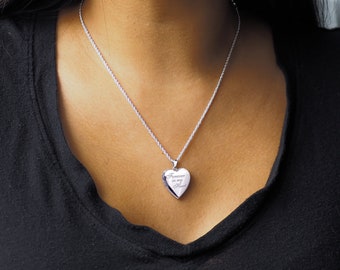 Personalized Locket Necklace With Photo - Silver or Gold Locket Necklace with Photo - Locket Necklace With Photo Inside - Heart Locket