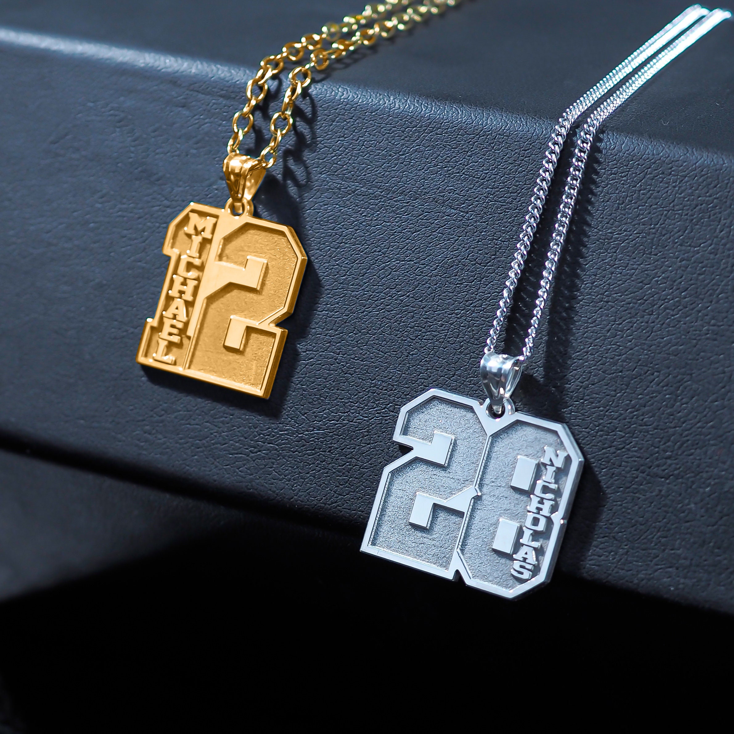 Number Necklace Pendant Custom Number Necklace Personalized Etsy