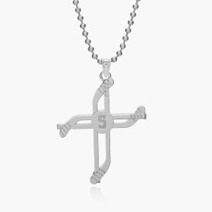 Hockey Stick Cross Pendant with Number with 18 Inch Chain • Hockey Necklace • Hockey Pendant • Hockey Gift