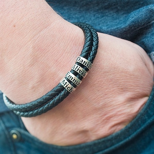 Mens ID Bracelet - Mens Bracelet - Bracelet for Men - Mens Bracelets - Men Leather Bracelet - ID Bracelet for Men