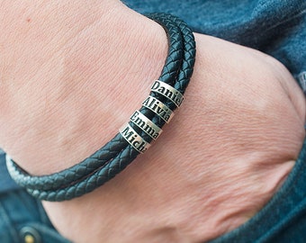Mens ID Bracelet - Mens Bracelet - Bracelet for Men - Mens Bracelets - Men Leather Bracelet - ID Bracelet for Men
