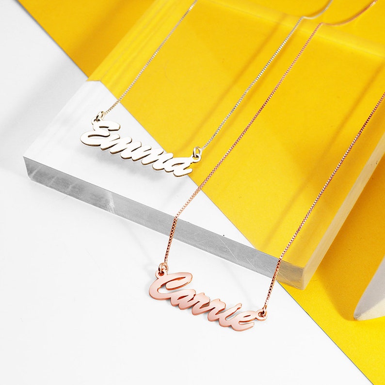riler and rose gold name necklaces