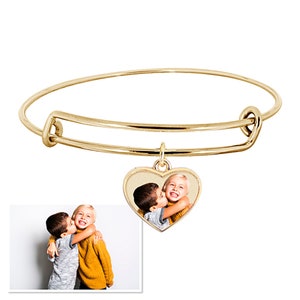 Expandable - Photo Charm Heart Expandable Bracelet