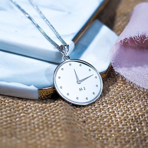 Time Clock Necklace - Etsy