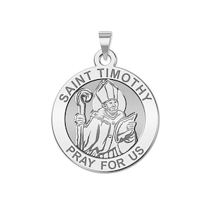 Saint Timothy Round Religious Medal