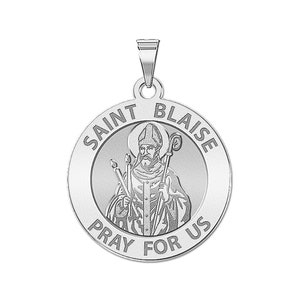 Saint Blaise Round Religious Medal
