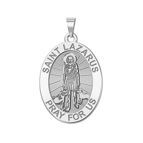 Saint Lazarus Oval Religious Medal