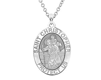 Saint Christopher OVAL Religious Medal "EXCLUSIVE"