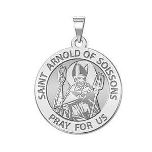 Saint Arnold of Soissons Round Religious Medal