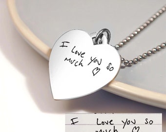 Personalisierte Handschrift Herz Halskette