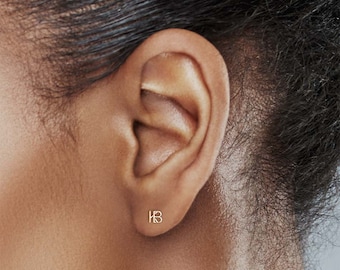 Initial Earrings • Letter Earrings • Initials Earrings • Intertwined Initial Earrings  • Gold Initial Earrings • Stud Initial Earrings