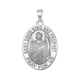 Saint David the King and Prophet OVAL Religious Medal