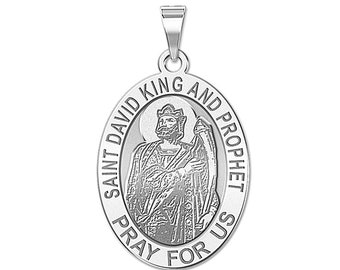 Saint David the King and Prophet OVAL Religious Medal