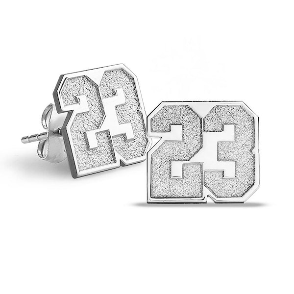 Custom Number Earrings • Jersey Number Earrings • Sports Number Earrings • Pair Of Sports Number Stud Earrings