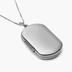 Dogtag-medaillon heren, dogtag-medaillonketting, sterlingzilveren dogtag-fotomedaillonketting, herenmedaillon