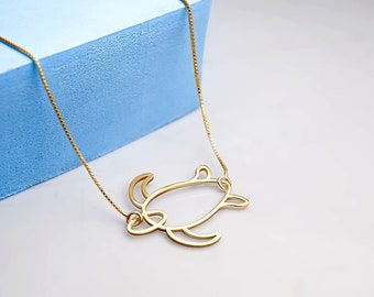 Collana tartaruga • Collana tartaruga marina • Collana tartaruga argento • Collana tartaruga oro • Gioielli minimalisti dell'oceano per donne e ragazze