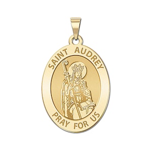 Saint Audrey OVAL Religious Medal