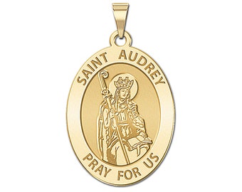 Saint Audrey OVAL Religious Medal