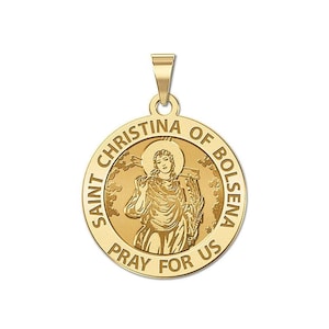 Médaille religieuse ronde de Sainte-Christine de Bolsena