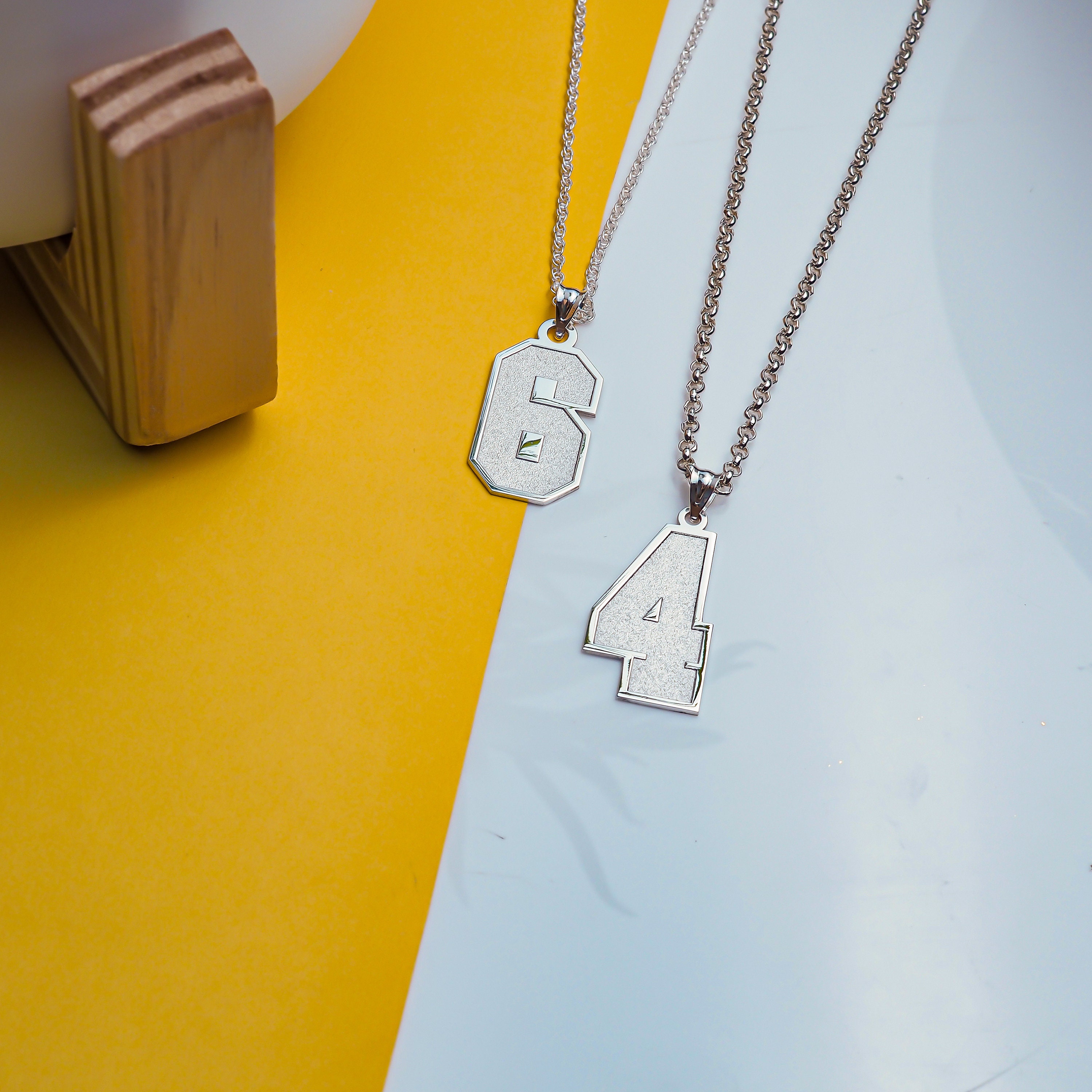 Sports Number Necklace Number Necklace Custom Number Etsy