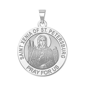 Saint Xenia of St. Petersburg Round Religious Medal