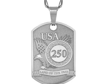 USA250 America 250 Dogtag Necklace