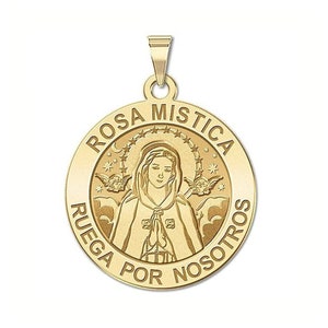 Rosa Mistica  Round Religious Medal