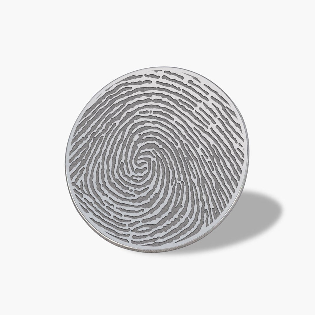 Fingerprint Pin - Round Fingerprint Memorial or Newborn Fingerprint Pin ...
