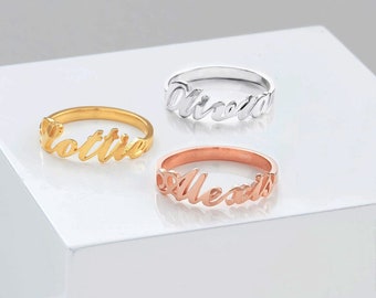 Women's Ring • Name Ring • Custom Name Ring • Dainty Name Ring • Personalized Name Ring in Silver, Gold or Rose Gold • Best Friend Gift