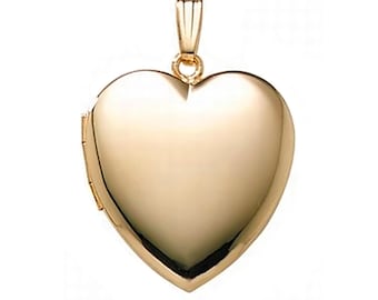 14K Gold Filled Heart Photo Locket - 1 inch x 1 inch
