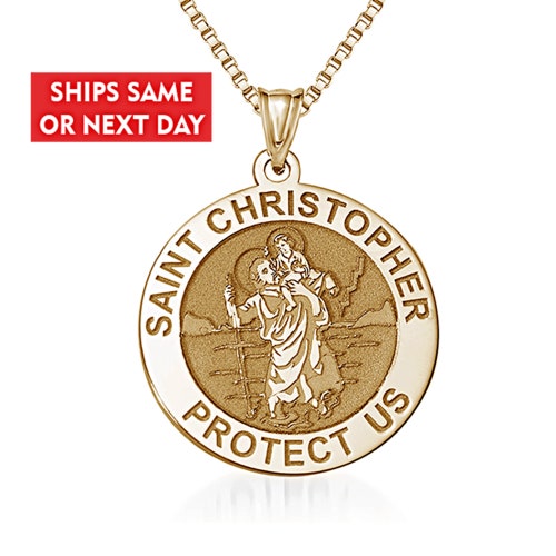 Gold St Christopher Pendant St 