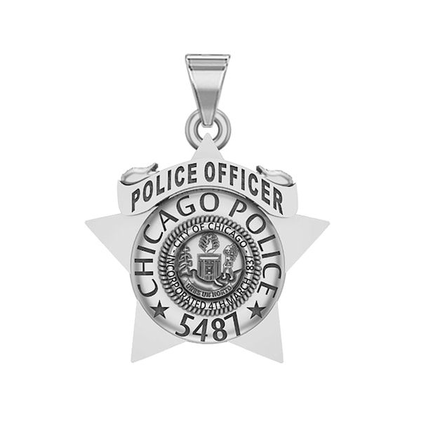 Personalized Chicago Police Star Badge with Your Name or Rank and Number