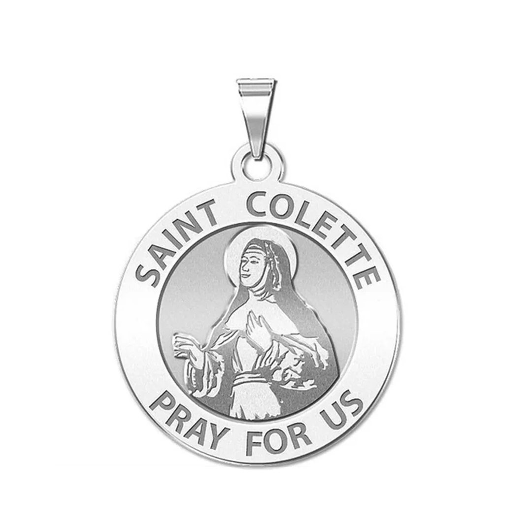 Saint Colette Round Religious Medal Etsy