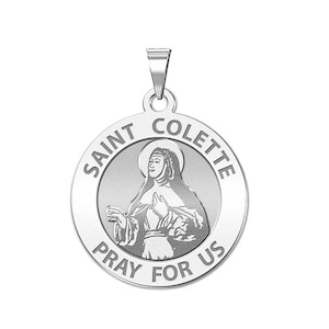 Saint Colette Round Religious Medal