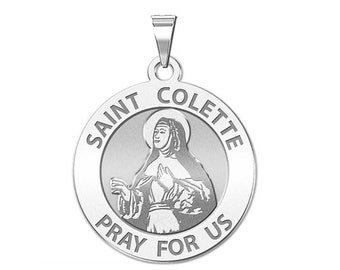 Saint Colette Round Religious Medal