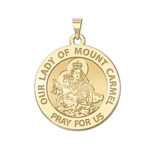 Médaille religieuse Notre-Dame du Mont-Carmel ronde