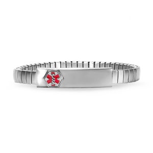 Silver Tone Stainless Steel Women's Medical ID Expansion Bracelet - Etsy