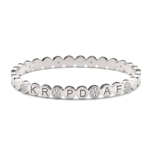 Personalized Initial Bangle Braclet with CZs, Custom Name Bracelet for Women