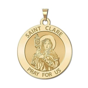 Saint Clare of Assisi Round Religious Medal