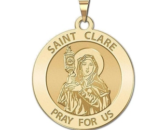 Saint Clare of Assisi Round Religious Medal
