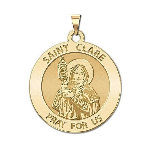 Saint Clare of Assisi Round Religious Medal