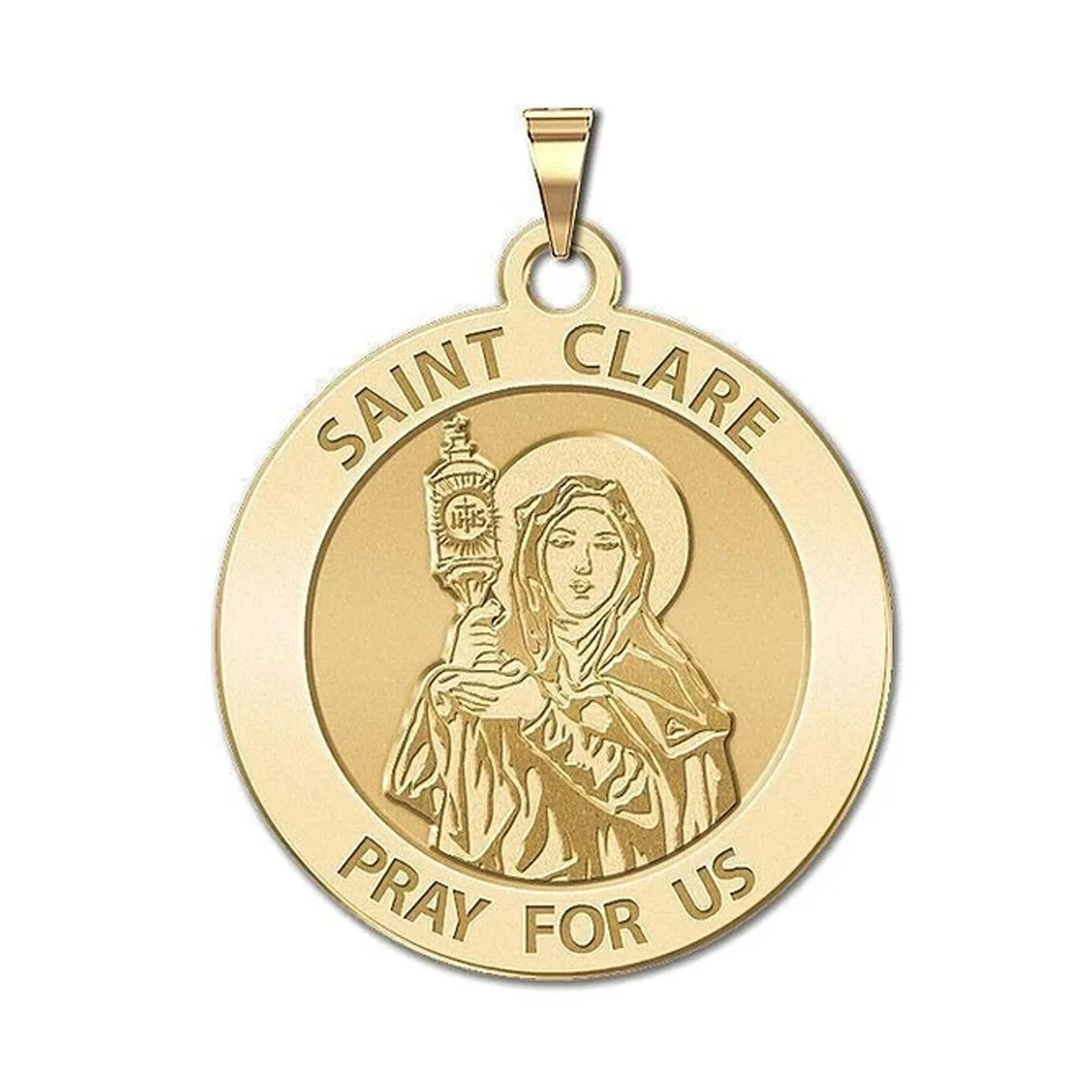 Saint Clare of Assisi Round Religious Medal - Etsy